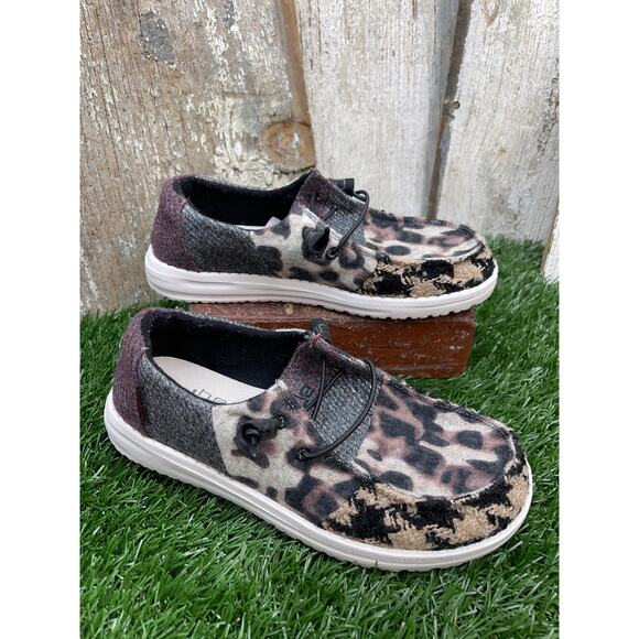 Hey Dude Shoes - HEY DUDE! Wendy Patchwork Slip-On Loafers Moccassin Women's 5
